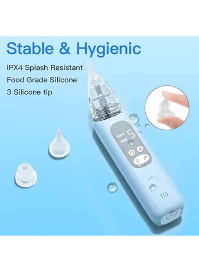Electric Baby Nasal Aspirator - Powerful 5-Level Suction - Rechargeable Nose Cleaner with Soothing Light & Nursery Rhymes - Image 3